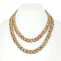 DOUBLE ROW PAVE LINK CHAIN NECKLACE