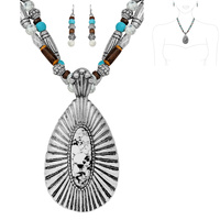 Multi Bead w/Semi 18+3" Set - Teardrop