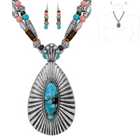 Multi Bead w/Semi 18+3" Set - Teardrop