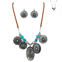 West Multi Bead w/Semi Stone 18+3" Set - Concho