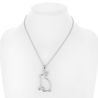 EASTER RABBIT SHAPED OUTLINE METAL PENDANT NECKLACE