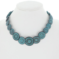 WESTERN SUNBURST DESIGN ADJUSTABLE CONCHO NECKLACE