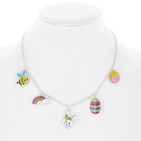 EASTERN THEMED ENAMEL CHARM ADJUSTABLE NECKLACE