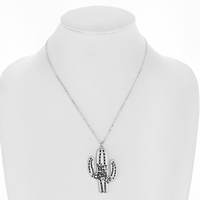 CACTUS: "DON'T BE A PRICK"- WESTERN THEMED RHINESTONE ACCENT ADJUSTABLE PENDANT NECKLACE