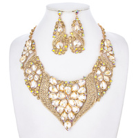 STATEMENT FLOWER POINTED NECKLACE