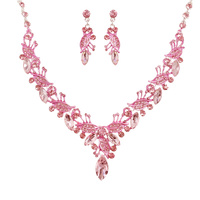 VINE GEMSTONE CLUSTER V-SHAPED NECKLACE SET