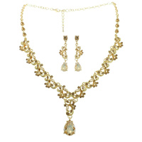 FLORAL TEARDROP GEMSTONE NECKLACE SET