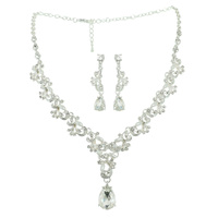 FLORAL TEARDROP GEMSTONE NECKLACE SET