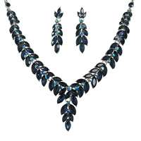 VINE GEMSTONE CLUSTER V-SHAPED NECKLACE SET
