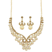 CRYSTAL TEARDROP NECKLACE SET