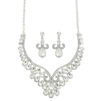 CRYSTAL TEARDROP NECKLACE SET
