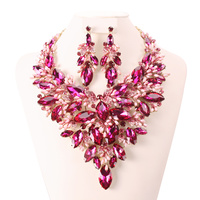 CHUNKY GEMSTONE STATEMENT NECKLACE AND EARRINGS SET