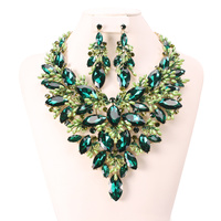 CHUNKY GEMSTONE STATEMENT NECKLACE AND EARRINGS SET