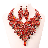 CHUNKY GEMSTONE STATEMENT NECKLACE AND EARRINGS SET