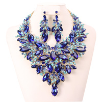 CHUNKY GEMSTONE STATEMENT NECKLACE AND EARRINGS SET