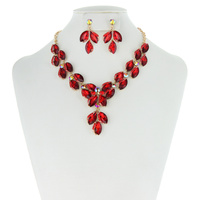 LARGE RHINESTONE NECKLACE SET W/GEMS