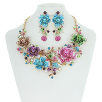 FLOWER GARDEN STONE NECKLACE SET
