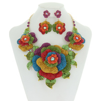 STATEMENT ROSE STONE NECKLACE SET