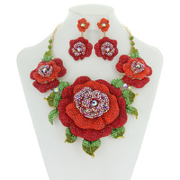 STATEMENT ROSE STONE NECKLACE SET