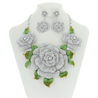 STATEMENT ROSE STONE NECKLACE SET