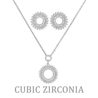 MARQUISE WREATH -AUTHENTIC CUBIC ZIRCONIA NECKLACE EARRING SET