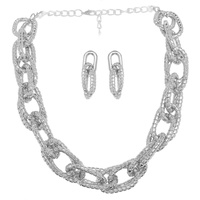 CHISELED PAPERCLIP CHAIN NECKLACE SET