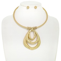 BOHO MULTI TEARDROP OPEN COLLAR NECKLACE SET