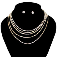 DAINTY RHINESTONE NECKLACE SET