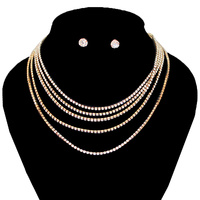 DAINTY RHINESTONE NECKLACE SET