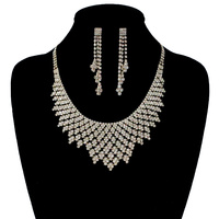 POINTED RHINESTONE NECKLACE SET