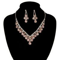 TEARDROPS RHINESTONE NECK/ER SET