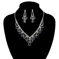 TEARDROPS RHINESTONE NECK/ER SET