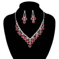TEARDROPS RHINESTONE NECK/ER SET