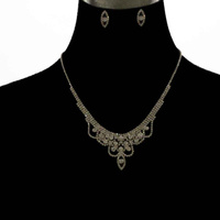 CHANDELIER RHINESTONE NECKLACE SET