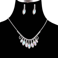 DAINTY DROP RHINESTONE NECKLACE SET
