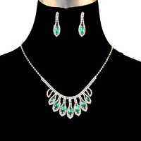 DAINTY DROP RHINESTONE NECKLACE SET