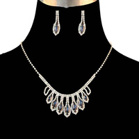 DAINTY DROP RHINESTONE NECKLACE SET