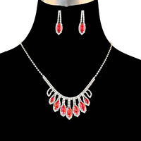 DAINTY DROP RHINESTONE NECKLACE SET