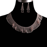 RUFFLE BIB RHINESTONE NECKLACE SET