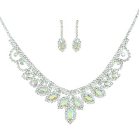 PETAL CUT CRYSTAL GEMSTONE NECKLACE SET