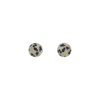 GOLD/BLACK SEMI PRECIOUS BALL STUD EARRING