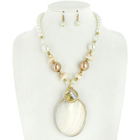 SHELL GEM WIRE NECKLACE SET