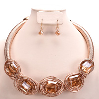CHROME TREND WIRED SHINY BEADED SET