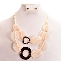 ACRYLIC FASHION METAL NECKLACE SET