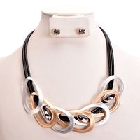 ABSTRACT GEO ART MIXED METAL SET