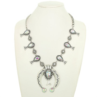 WESTERN CRYSTAL SQUASH BLOSSOM NECKLACE