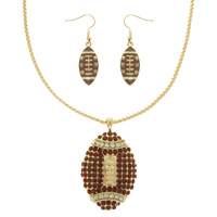 GAMEDAY FOOTBALL PENDANT NECKLACE SET