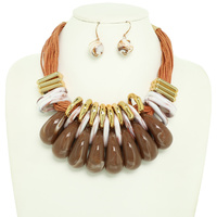 MARBLED TEARDROP NECKLACE SET