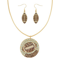 GAMEDAY FOOTBALL PENDANT NECKLACE SET