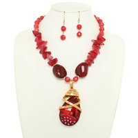 OBSIDIAN BEAD NECKLACE SET